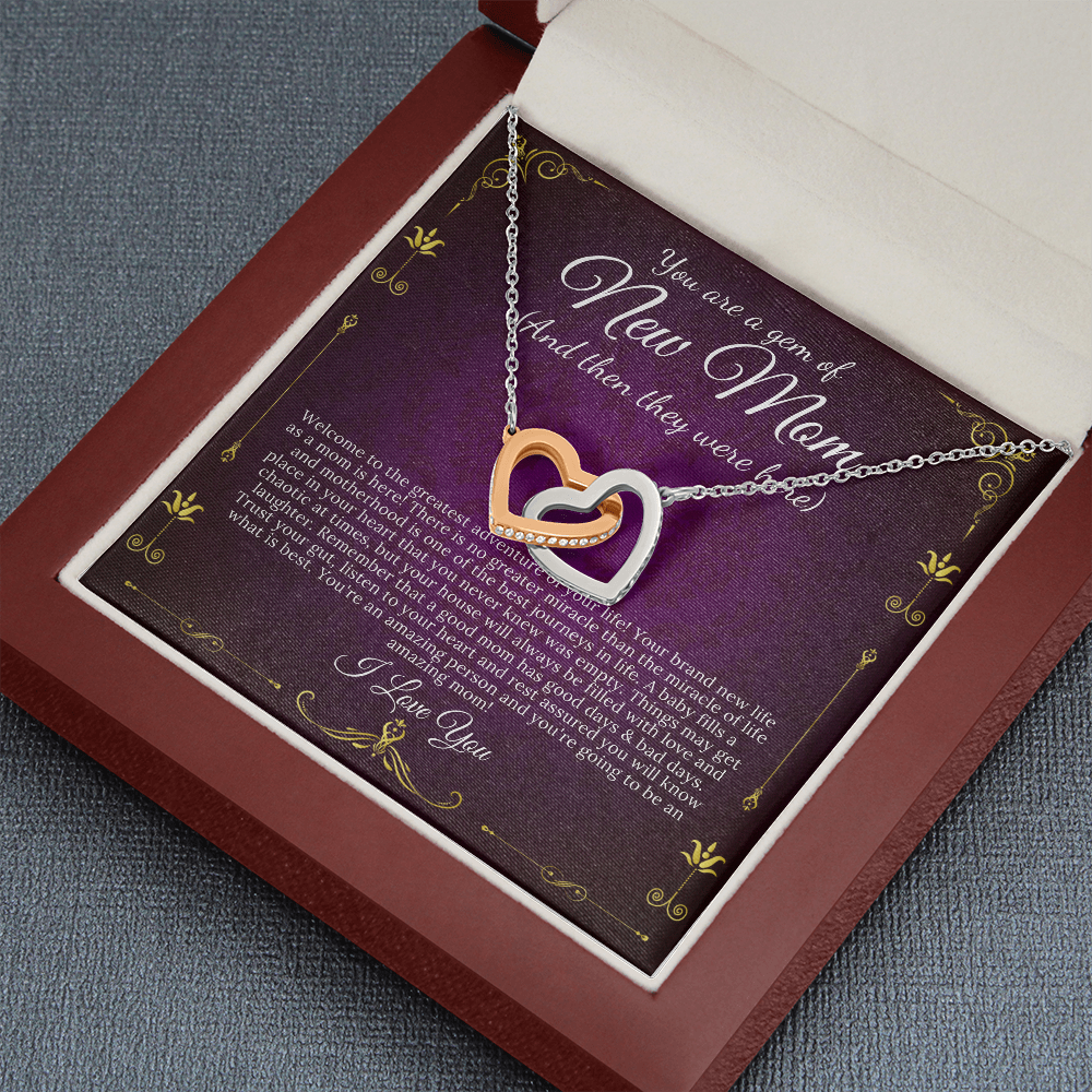 New Mom Gift Jewelry First Time Mom Gift for First Mother's Day Gift For New Mommy Gift For Baby Shower, Interlocking Heart #0262 new