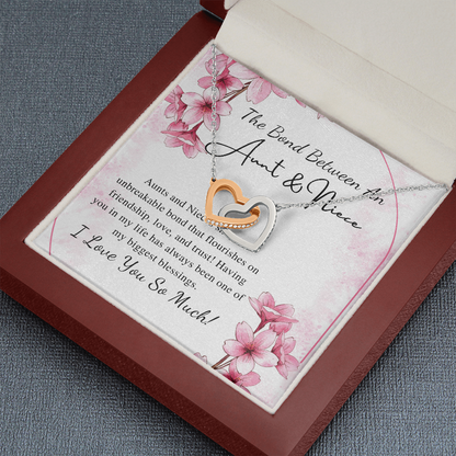 Aunt and Niece Necklace Gift Valentines Day Gift for Aunt Gift for Niece Gift from Aunt from Niece Two Connected Heart Birthday Necklace