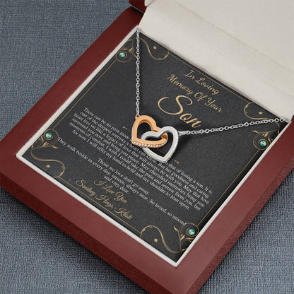 Memorial gift Son Loss of Son In Memory of Son Sorry for your loss of Son loss of loved one, bereavement gift, Interlocking Heart #0331 kristi