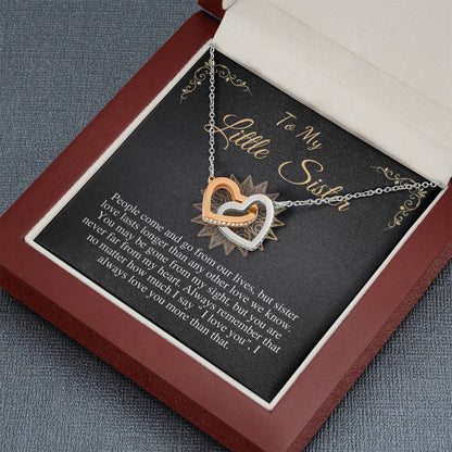 Sister Necklace, Gift For Big Sister, Gift From Brother/Sister, Brother And Sister Gift, Little Sister Birthday Gift, Linked Heart #0540