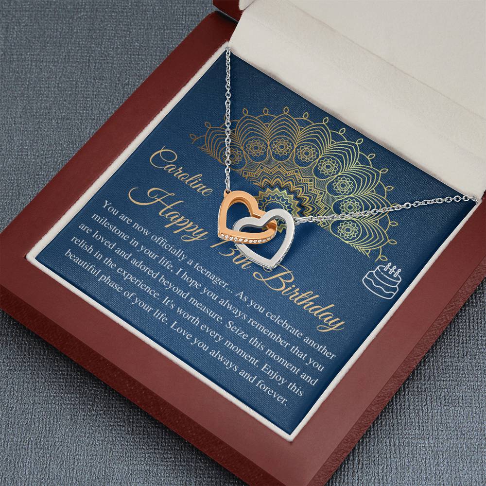 13th Birthday Girl Gift, Teen Birthday Gifts, 13th Birthday Jewelry, Thirteenth Birthday necklace, Gift for 13 year old, Message card #0684