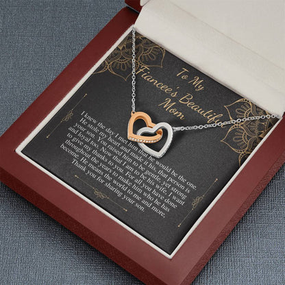 Gift For Fiancée's Mom, Fiancée's Mom Gift ,To My Fiancée's Mom, Mother's Day Gift For Fiancées Mom,Birthday Gift,Interlocking Hearts #0474