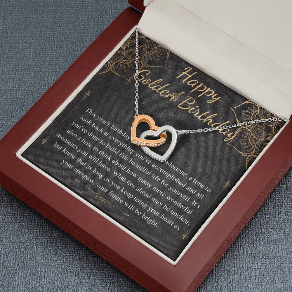 Golden Birthday Gift Necklace, Happy Golden Birthday, Golden Birthday Jewelry,Special Gift,Golden Birthday Present,Link Heart Necklace #0648