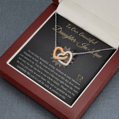 Daughter-In-Law Gift Necklace: Wedding Gift, Jewelry From Mother-In Law, Gift for Bride Linked Heart Necklace, Necklace For Bride  #0079