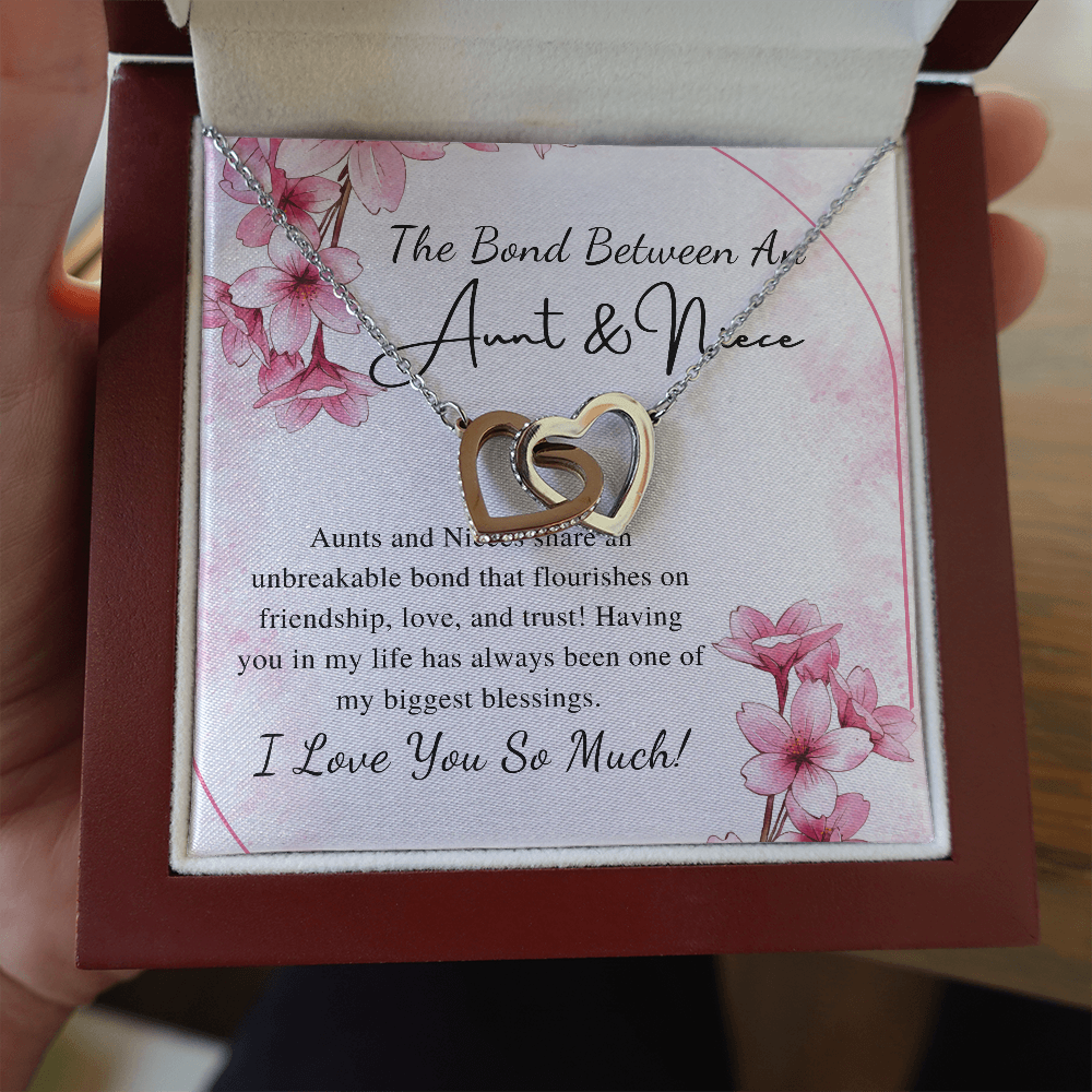 Aunt and Niece Necklace Gift Valentines Day Gift for Aunt Gift for Niece Gift from Aunt from Niece Two Connected Heart Birthday Necklace