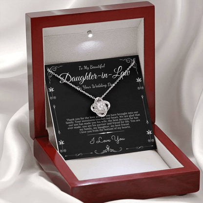 Love Knot, Daughter In Law Gift Necklace, Wedding Jewelry For Bride, Jewelry From Mother-In Law, Gift For Bride To Daughter In Law #0075