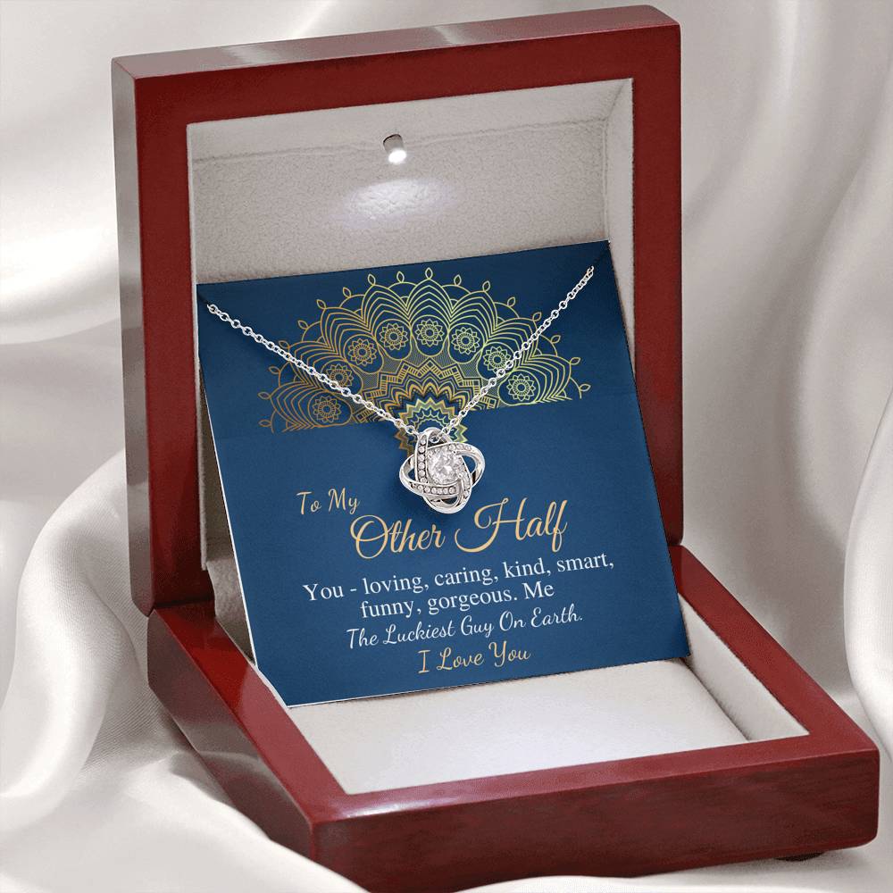 My Better Half Gift Necklace For Wife, Anniversary Gift, Gift for Future Wife, Wedding Gift for Wife,Necklace For Girlfriend,Love Knot #0617