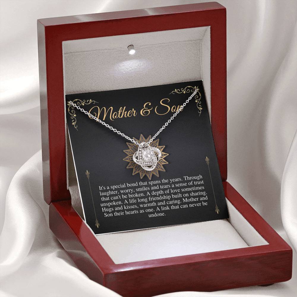 Mother Son Necklace Gift Mother Son Gift Custom Jewelry Gift for Mother Mother's Day Gift, Mom Birthday Gift, Christmas Gift Love Knot #0484