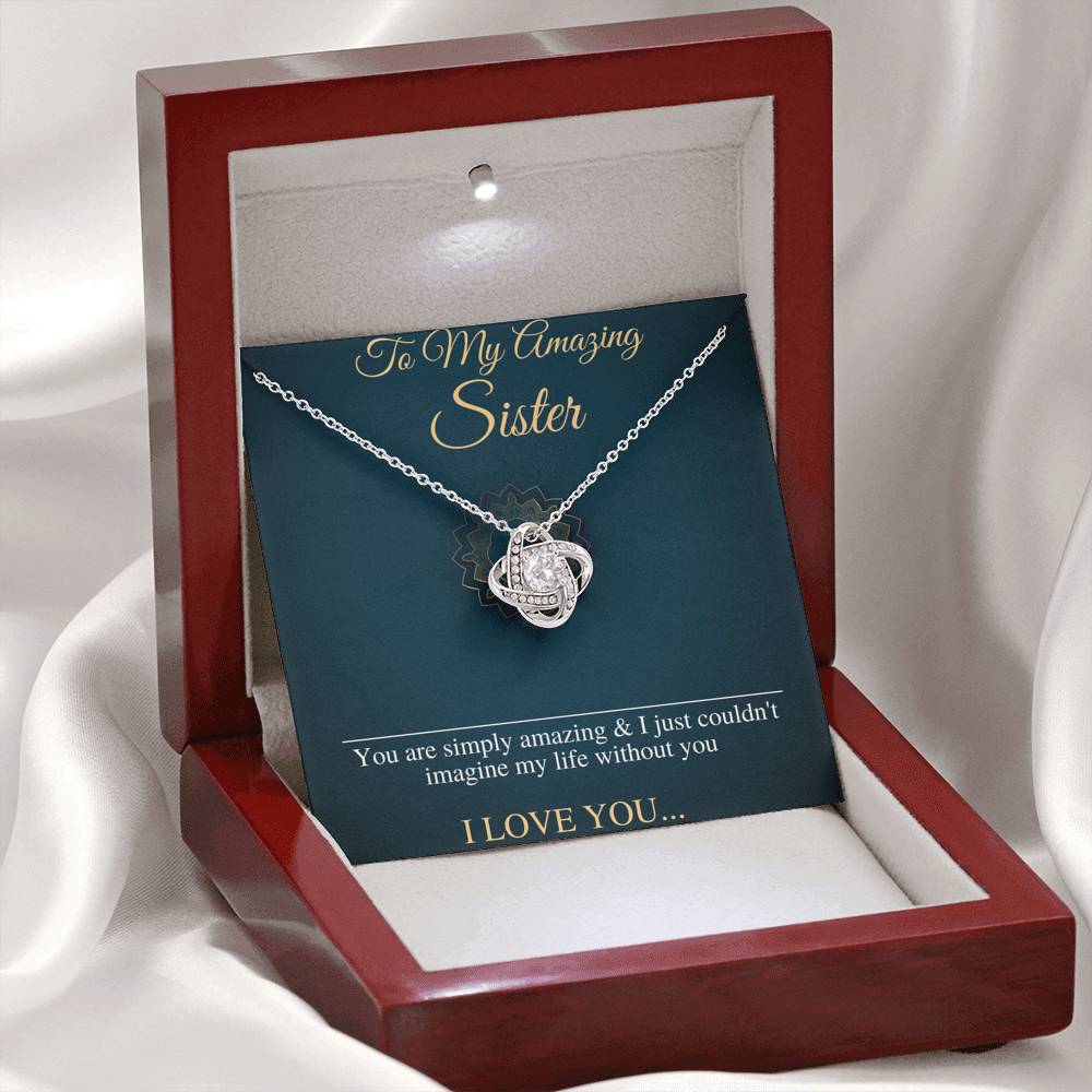 Birthday Gift For Sister, To My Sister Necklace, Christmas Gift For Sister, Little Sister, Big Sister, Present For Sister, Love Knot #0549