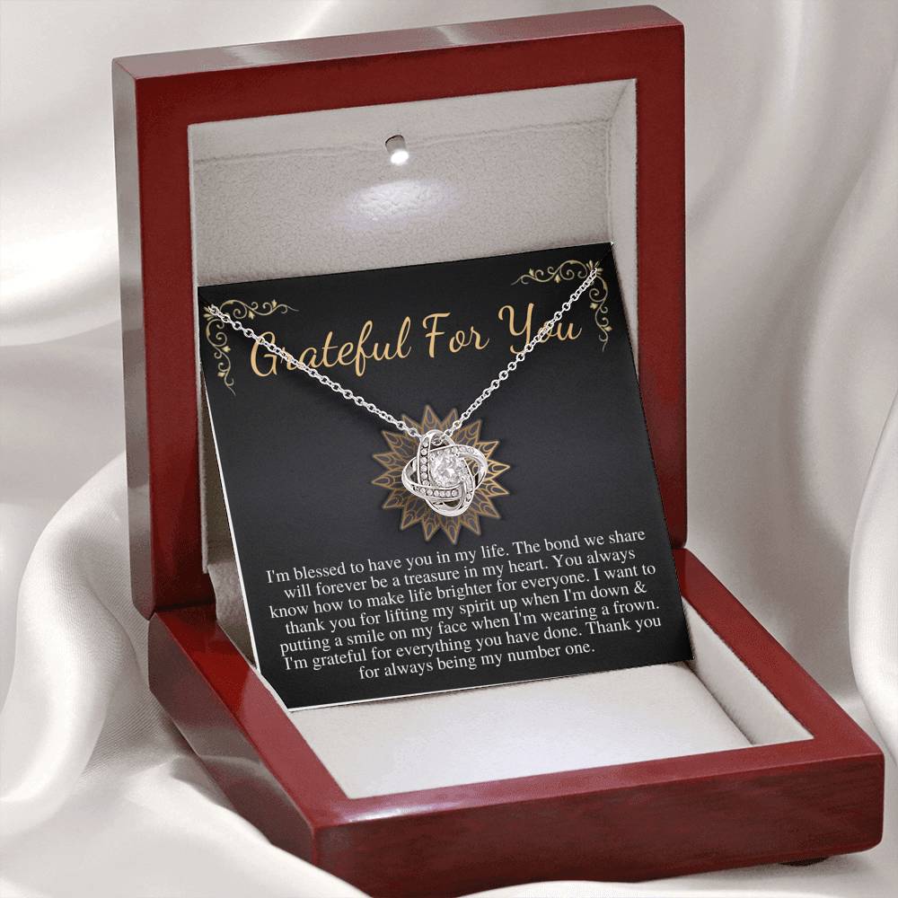 Appreciation Gift for friend, Thank you gift, Best friend gift, Gratitude Gift, Best friend Birthday necklace,Christmas Gift,Love knot #0571