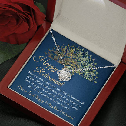 Love Knot, Retirement Gifts For Women Necklace Teacher Retirement Gift Colleague Retirement Necklace For Coworker Retirement Gift For Navy,