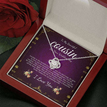Love Knot, Gift For Cousin Wedding Day Bride Gift From Cousin Necklace Bride necklace Gift For Cousin Wedding Gift For My Cousin #0104