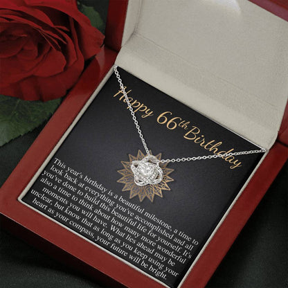 66th Birthday For Her Gift, 66th Birthday Gift For Mom, Sixty Sixth Birthday Gift For Grandma, 66th Birthday Gift For Friend Love Knot #0687