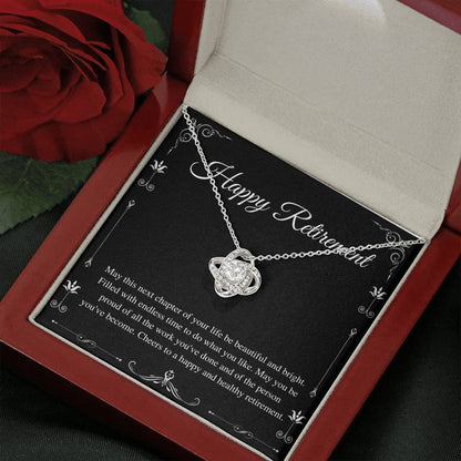 Love Knot Necklace, Retirement Gifts For Women, Retirement Necklace For Colleagues, Leave Job, Jewelry From Coworkers, Retirement Party,