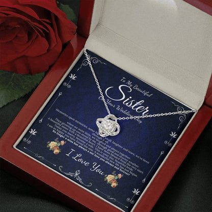 Love Knot, Sister Wedding Day Gift, To Bride From Sister Necklace, Sister To Bride Gift Bride Jewelry Gift From Sister, Sister Wedding #0089