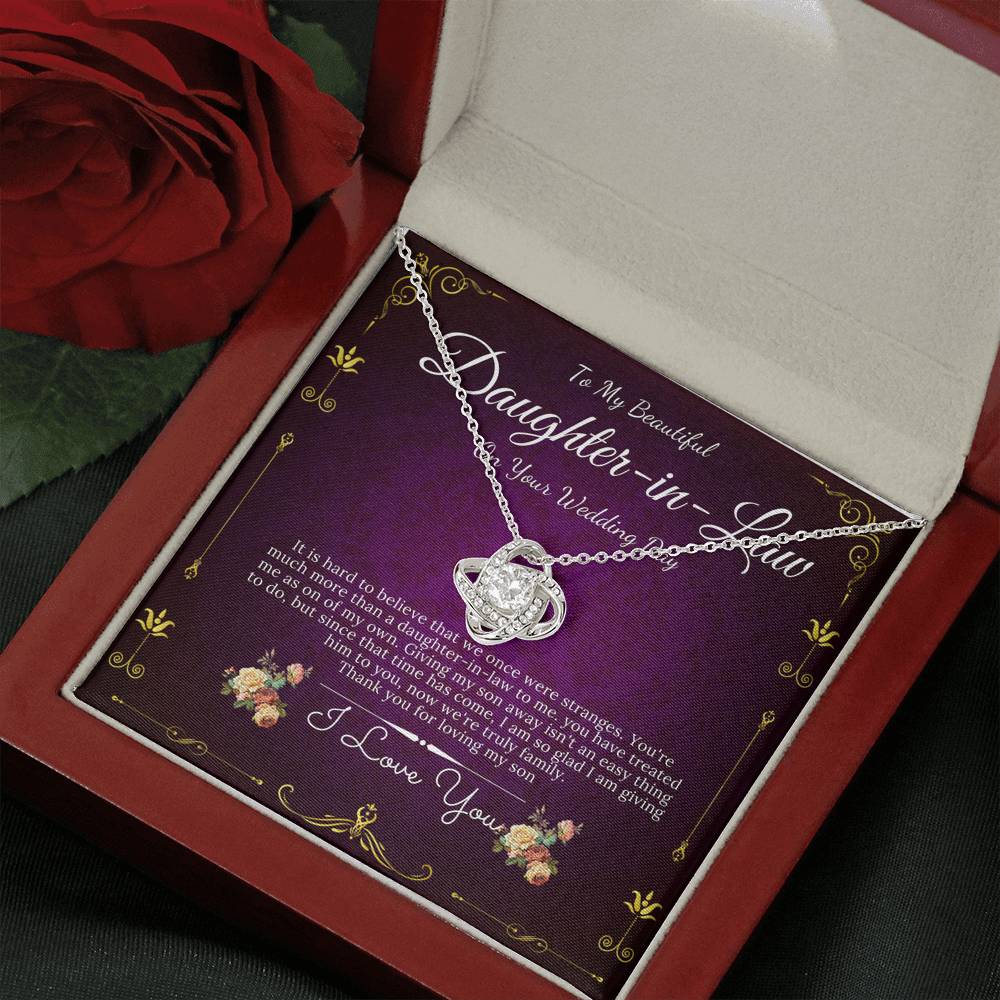 Love Knot, Daughter In Law Gift Necklace, Wedding Jewelry For Bride, Jewelry From Mother-In Law, Gift For Bride To Daughter In Law #0074