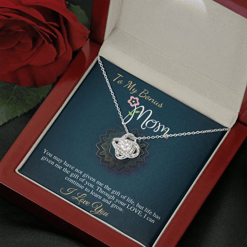 Stepmom Birthday Gift, Mother in Law, Unbiological Mom Gift Necklace, Other Mother, Bonus Mom, Second Mom, Foster Mom, Love Knot #0471