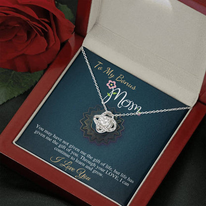 Stepmom Birthday Gift, Mother in Law, Unbiological Mom Gift Necklace, Other Mother, Bonus Mom, Second Mom, Foster Mom, Love Knot #0471