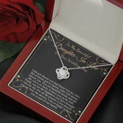Daughter-In-Law Gift Necklace: Wedding Gift, Jewelry From Mother-In Law, Gift for Bride Necklace From Mother In Law, Love Knot #0074