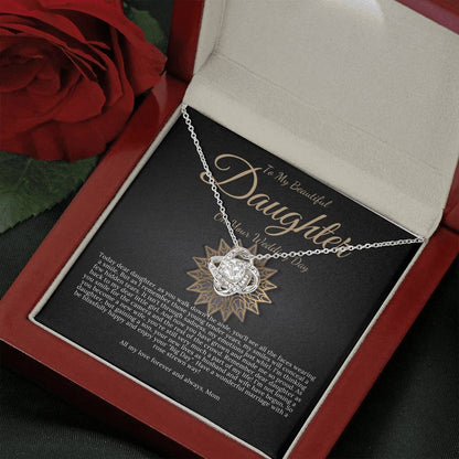 Bride Gift from Mom to Daughter on Wedding Day Necklace gift for Daughter on wedding day from Mother to Daughter Wedding, Love Knot #0171