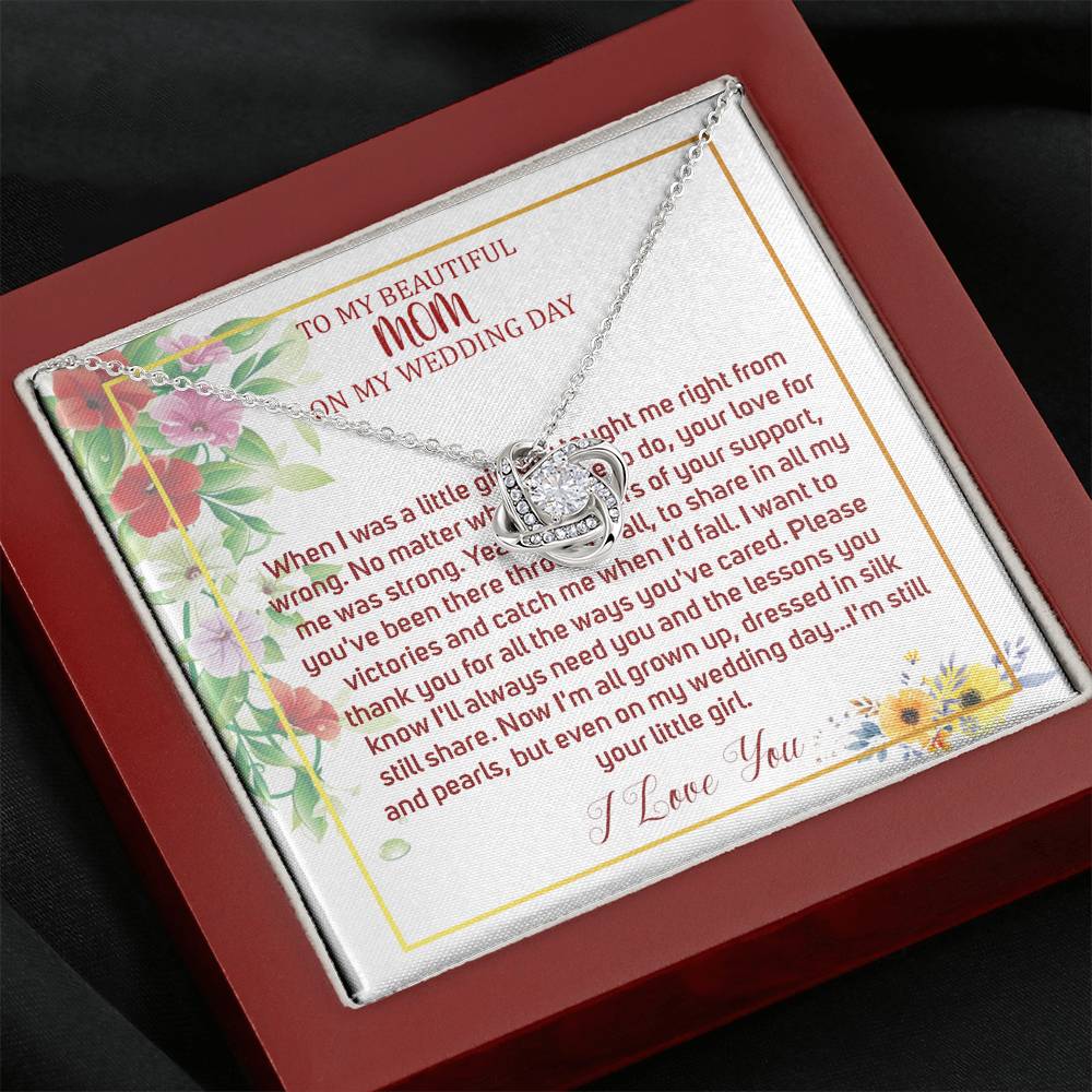 Love Knot, Mother Of The Bride Gift From Daughter, Necklace To Mother Of Bride, Mother Of The Bride Necklace From Bride, Gift For Mom #0021