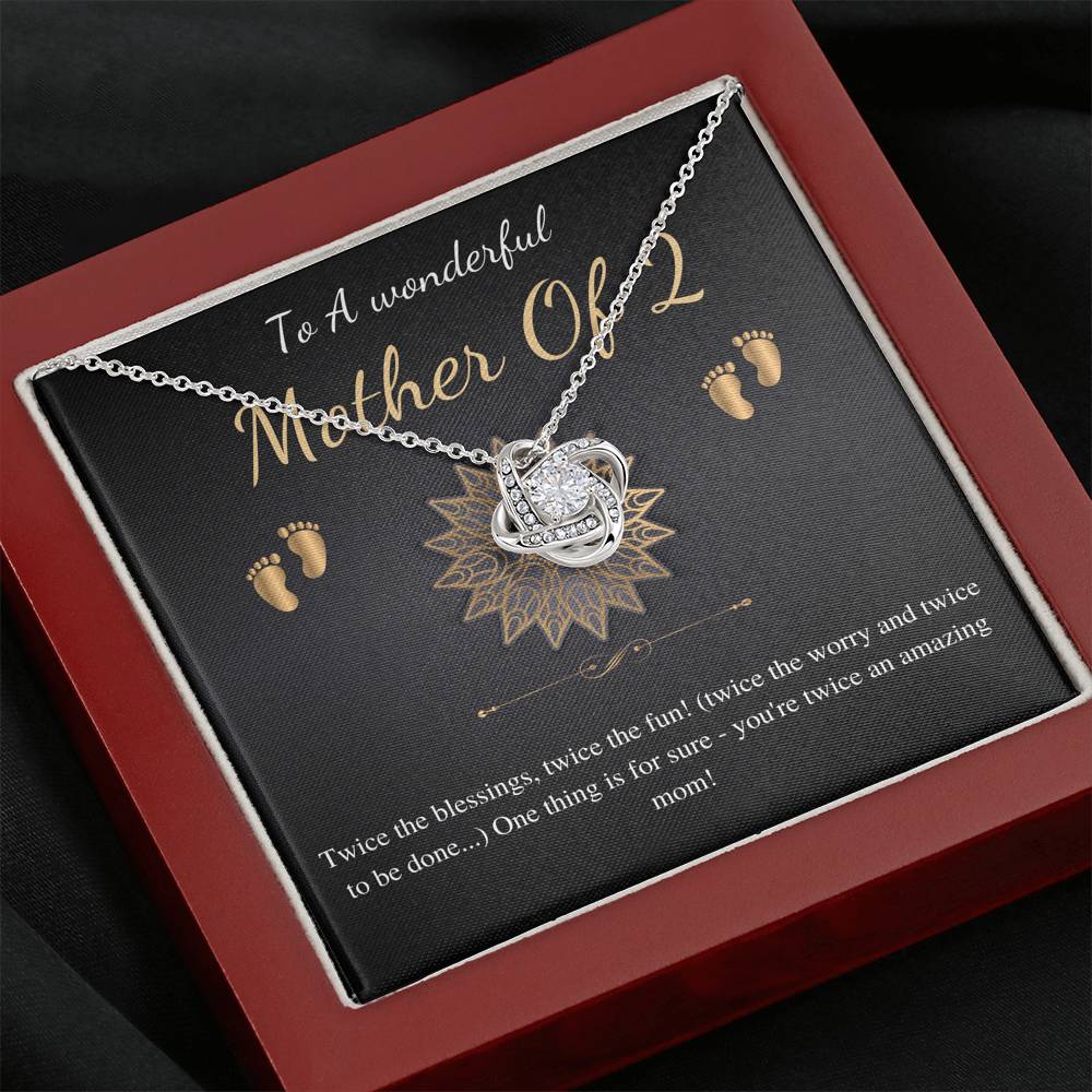 Second Time Mom Gift Birthstone Necklace for Mom Gift for Birth of 2nd Child, Baby Number 2 gift, Second Child, Twin Mama Twin Baby Gift