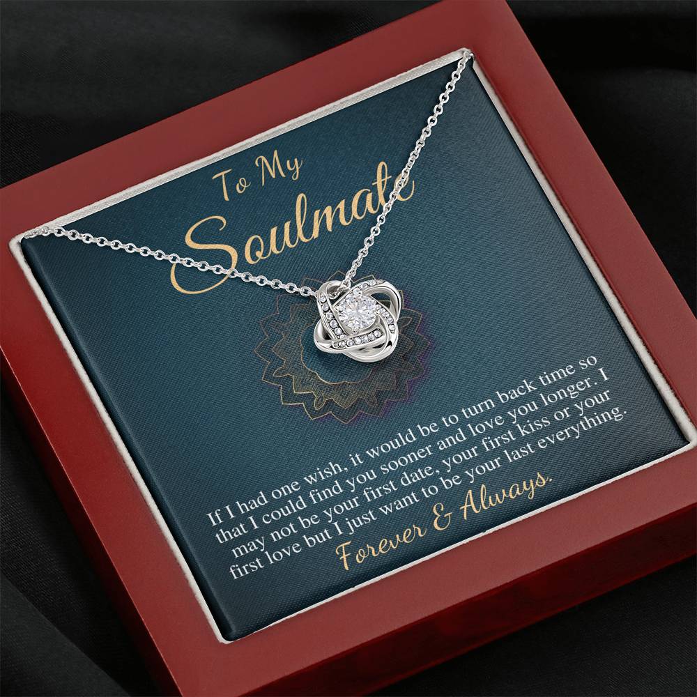 To My Soulmate Necklace, Soulmate Christmas Gift, Soulmate Jewelry, Jewelry Gift For Her, Gift For Soulmate,Anniversary Gift,Love Knot #0626