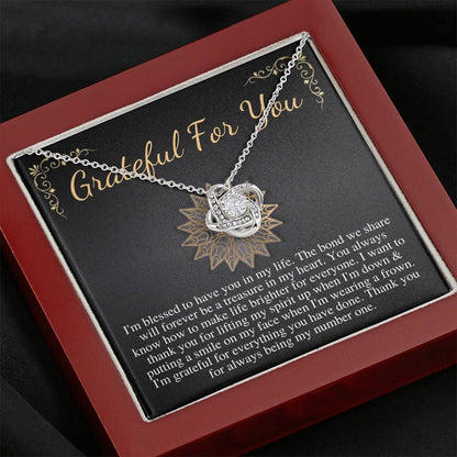 Appreciation Gift for friend, Thank you gift, Best friend gift, Gratitude Gift, Best friend Birthday necklace,Christmas Gift,Love knot #0571