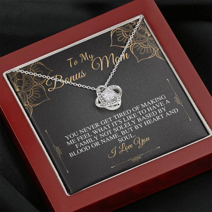 Unbiological Mom Gift, Stepmom Gift Necklace, Other Mother, Bonus Mom, Second Mom, Foster Mom, Mother in Law, Birthday Gift, Love Knot #0465
