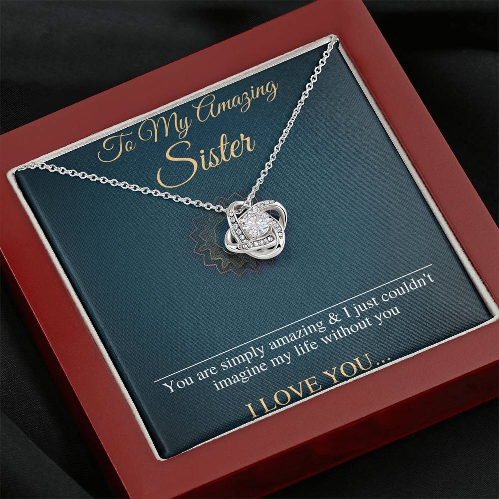 Birthday Gift For Sister, To My Sister Necklace, Christmas Gift For Sister, Little Sister, Big Sister, Present For Sister, Love Knot #0549