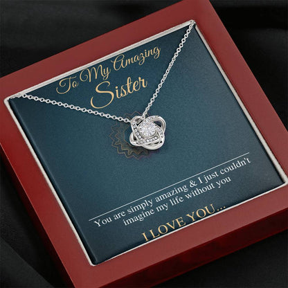 Birthday Gift For Sister, To My Sister Necklace, Christmas Gift For Sister, Little Sister, Big Sister, Present For Sister, Love Knot #0549