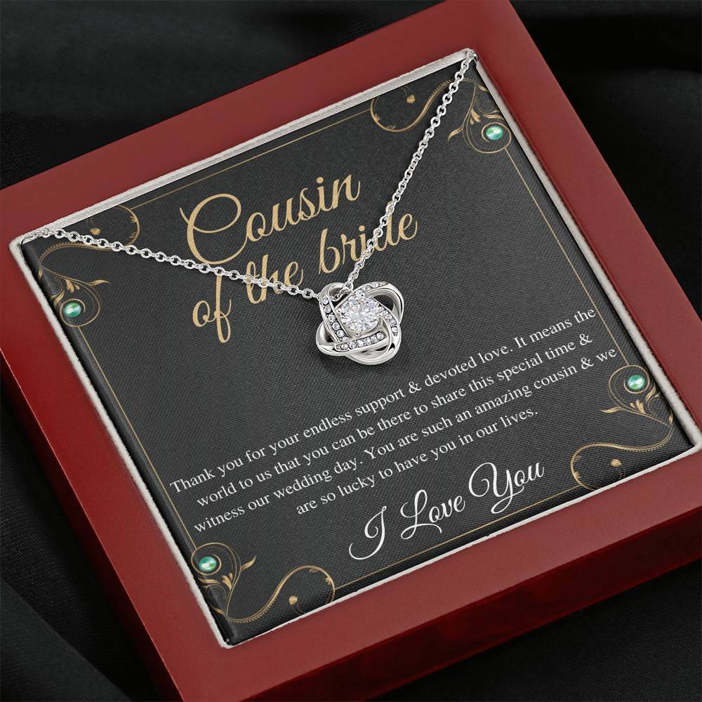 Petit Ribbon, Cousin Of The Bride Necklace Gift, Wedding Gift From Bride And Groom, Bridal Party Thank You Gift, Cousin Wedding Gift0137