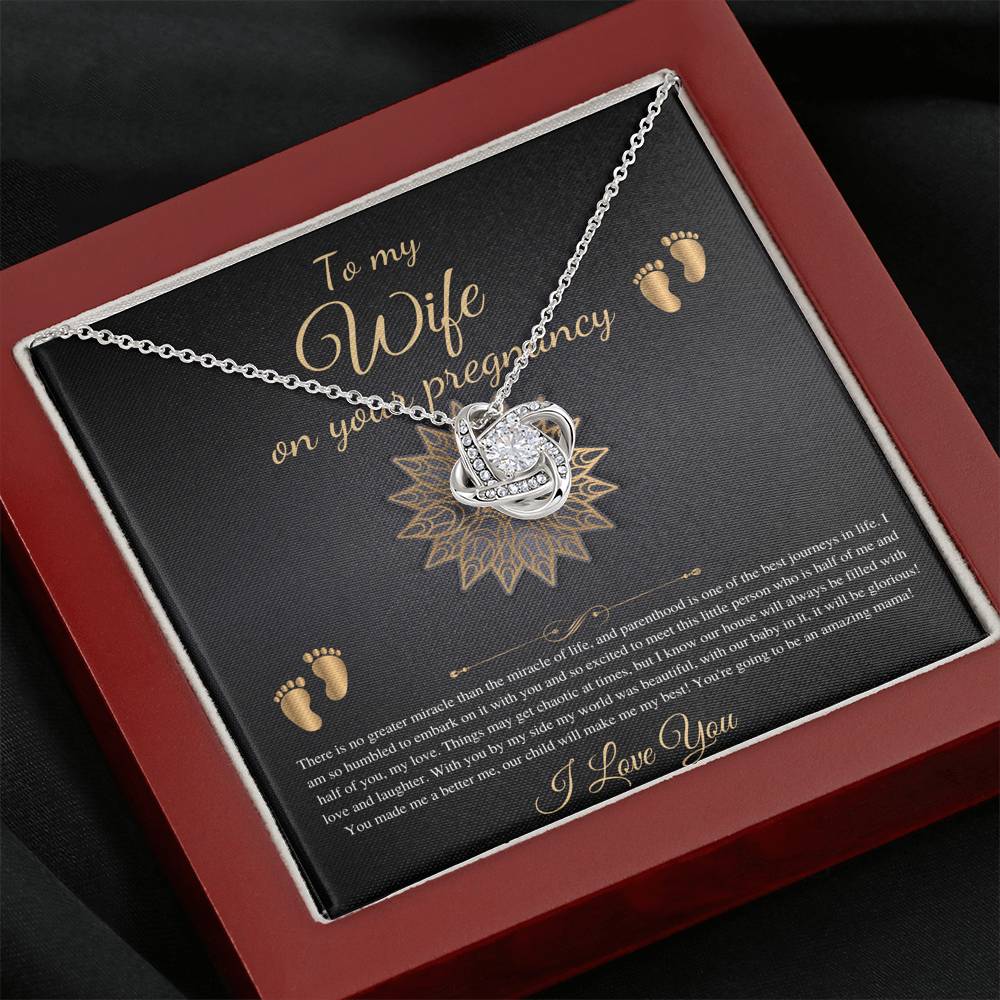 Gift From wife First Time wife , Pregnancy Reveal Gift For Soon To Be wife Necklace, New wife Gift, Love Knot #0205