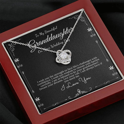 Love Knot, Granddaughter Wedding Day Necklace Gift From Grandma, Bride Gift from Grandmother, Gift For My Granddaughter On Her Wedding #0069