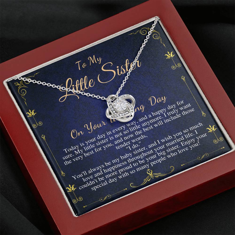 Sister Wedding Necklace from Sister Wedding Day Gift for Bride from Sister, Rehearsal Dinner Gift from Sister On Wedding Day,Love Knot #0539