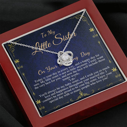 Sister Wedding Necklace from Sister Wedding Day Gift for Bride from Sister, Rehearsal Dinner Gift from Sister On Wedding Day,Love Knot #0539