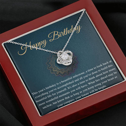 Birthday Gift Necklace, Birthday Gift for Friend, Sister Birthday, Mom Birthday Gift, Bday Jewelry for Her, 13 Birthday Gift,Love Knot #0635