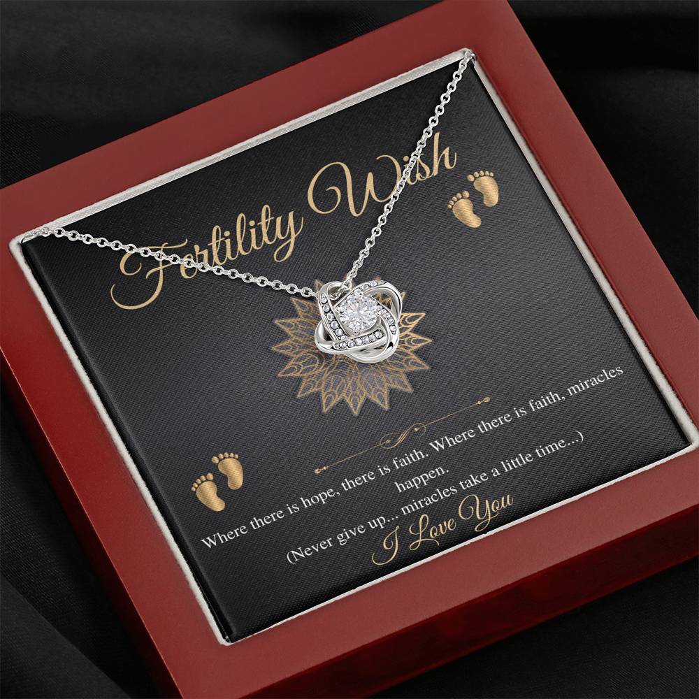 Infertility Gift,Ivf Gifts,Fertility Gift,Miscarriage Gift,Fertility Necklace,Trying to Conceive Gift Jewelry,Baby Loss Gift Love Knot #0200