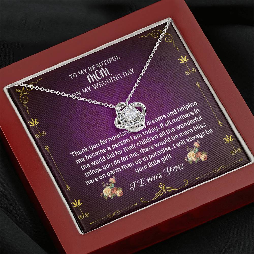 Love Knot, Mother Of The Bride Gift From Daughter, Mother Of The Bride Necklace From Bride, Gift For Mom, Necklace To Mother Of Bride #0022