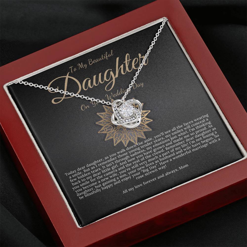Bride Gift from Mom to Daughter on Wedding Day Necklace gift for Daughter on wedding day from Mother to Daughter Wedding, Love Knot #0171
