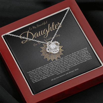 Bride Gift from Mom to Daughter on Wedding Day Necklace gift for Daughter on wedding day from Mother to Daughter Wedding, Love Knot #0171