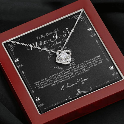 Future Mother in Law Necklace, To My Mother in Law on My Wedding Day, Mother in Law Gift From Bride, Gift For Mother-in-Law, Love Knot #0060