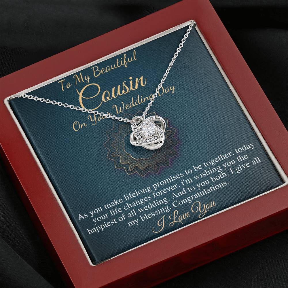 Bride Gift From Cousin Necklace Gift For Cousin Wedding Day Bride necklace Gift For Cousin Wedding Gift For My Cousin, Love Knot #0103