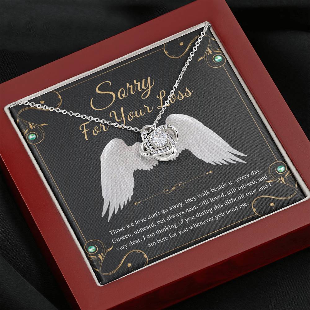 Remembrance Necklace For Loss Of Loved One, Sympathy Gift, In Loving Memory Gift, Sorry For Your Loss, Bereavement Necklace, Love Knot #0273