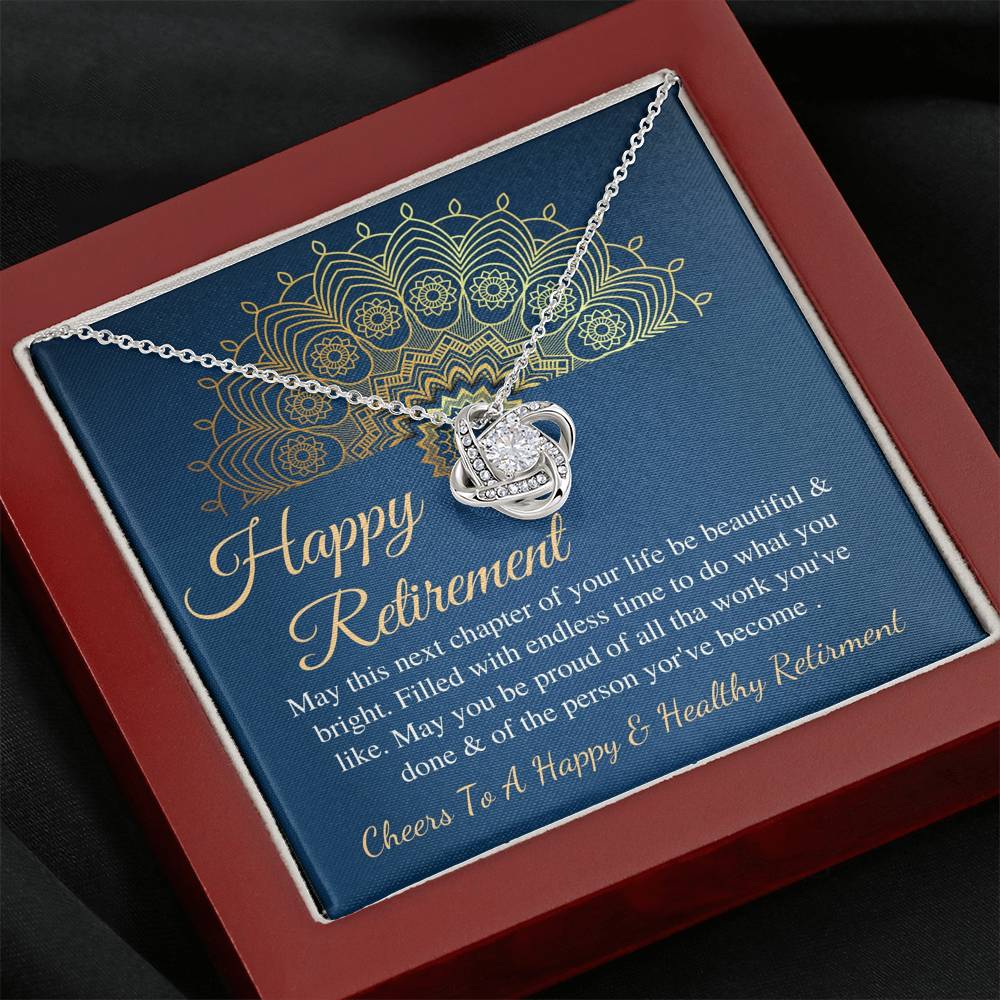Love Knot, Retirement Gifts For Women Necklace Teacher Retirement Gift Colleague Retirement Necklace For Coworker Retirement Gift For Navy,