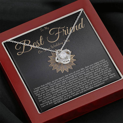 Love Knot, Best Friend Wedding Day Gift, Best Friend of the Bride Necklace, Best Friend to Bride Gift, Bride Jewelry Gift From Friend #0173