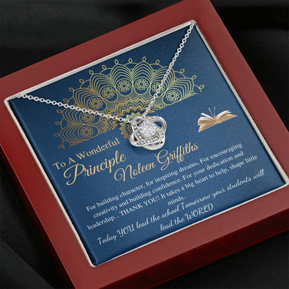 Principal Gift Personalized Principal Appreciation Gift For principal Retirement Gift Idea End Of Year Gift School Principal Love Knot #0384 Noleen Griffiths
