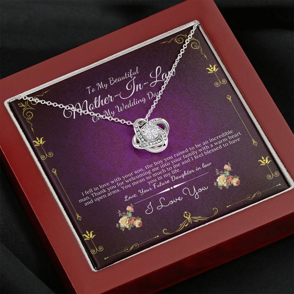 Love Knot, Mother in Law Gift From Bride, Future Mother in Law Necklace, To My Mother in Law on My Wedding Day, Gift For Mother-in-Law #0061
