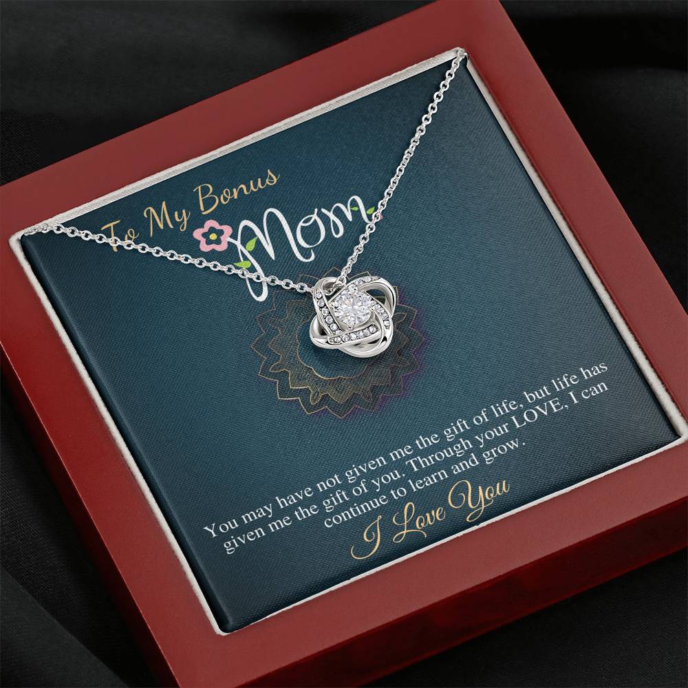 Stepmom Birthday Gift, Mother in Law, Unbiological Mom Gift Necklace, Other Mother, Bonus Mom, Second Mom, Foster Mom, Love Knot #0471