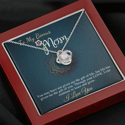 Stepmom Birthday Gift, Mother in Law, Unbiological Mom Gift Necklace, Other Mother, Bonus Mom, Second Mom, Foster Mom, Love Knot #0471